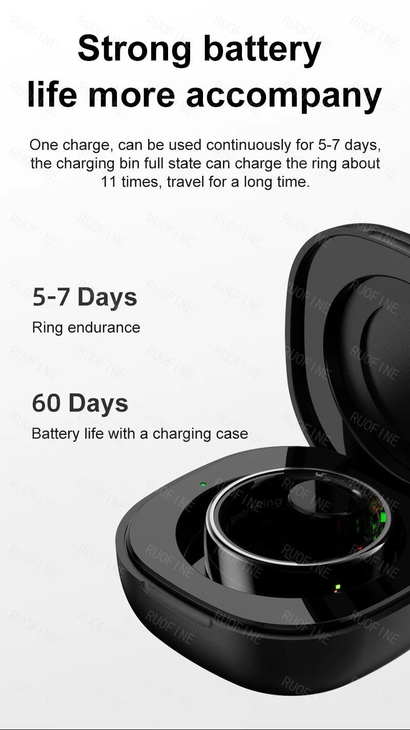 Qring Smart Ring R08 Women's Men Remote Control Electronic Swimming Blood Pressure Monitor Temperature Sleep Tracker Android IOS - NaturalSleep.shop