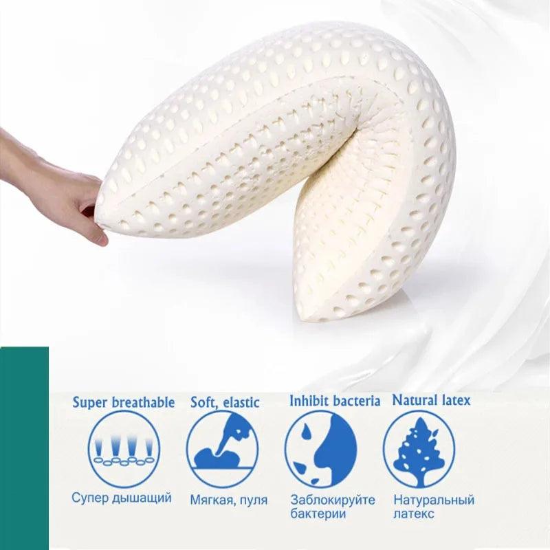 Comfortable Pure Natural Latex Pillow – Neck Pain Relief, Orthopedic Support for Side & Back Sleep, Cervical Health Care Cushion - Natural Sleep