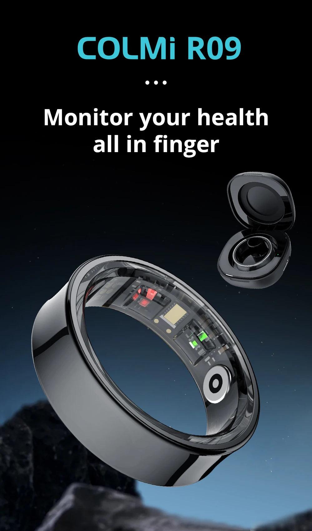 COLMI R09 Smart Ring, Heart Rate Blood Oxygen Monitoring, 5ATM & IP68 Waterproof For Android iOS - NaturalSleep.shop