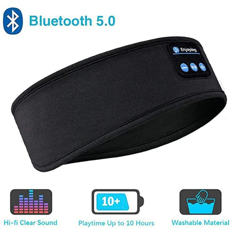 Wireless Bluetooth 5.0 Earphone Sleeping Band Music Headphones Soft Elastic Comfortable Eye Mask Sleep Headset for Side Sleeper - NaturalSleep.shop