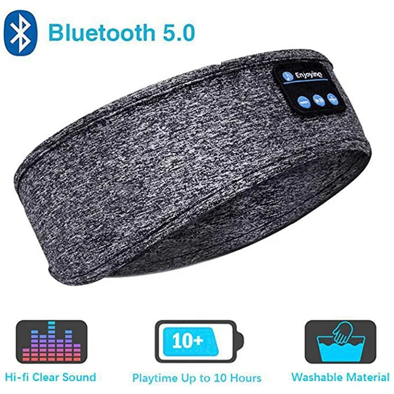 Wireless Bluetooth 5.0 Earphone Sleeping Band Music Headphones Soft Elastic Comfortable Eye Mask Sleep Headset for Side Sleeper - NaturalSleep.shop