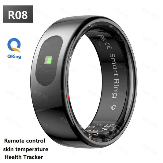 Qring Smart Ring R08 Women's Men Remote Control Electronic Swimming Blood Pressure Monitor Temperature Sleep Tracker Android IOS - NaturalSleep.shop