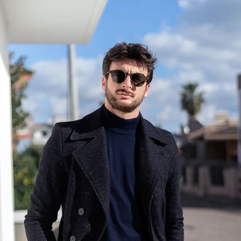 ZENOTTIC-Steampunk Style Clip On Sunglasses for Men Women Anti Blue Light Glasses+Polarized Clip Fashion/Retro Computer Eyewear - NaturalSleep.shop