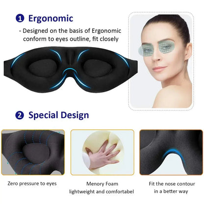 Eye Mask for Sleeping 3D Contoured Cup Blindfold Concave Molded Night Sleep Mask Block Out Light with Women Men - NaturalSleep.shop