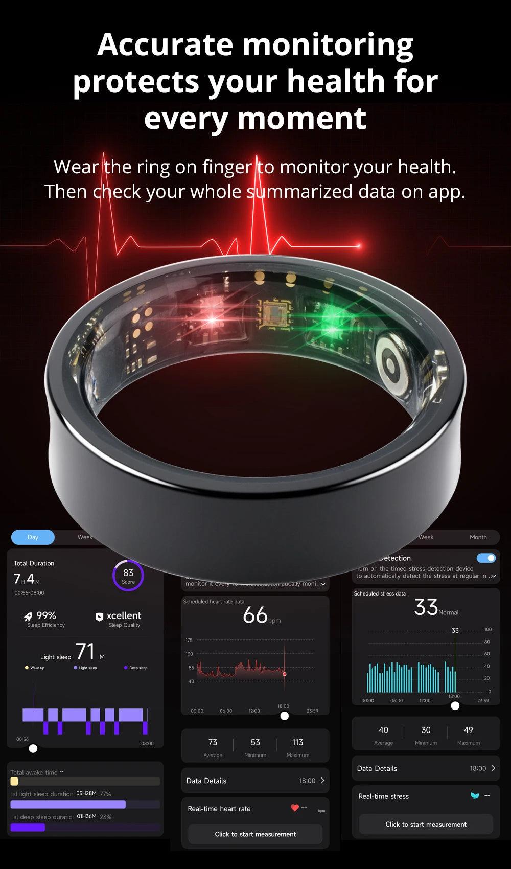 COLMI R09 Smart Ring, Heart Rate Blood Oxygen Monitoring, 5ATM & IP68 Waterproof For Android iOS - NaturalSleep.shop