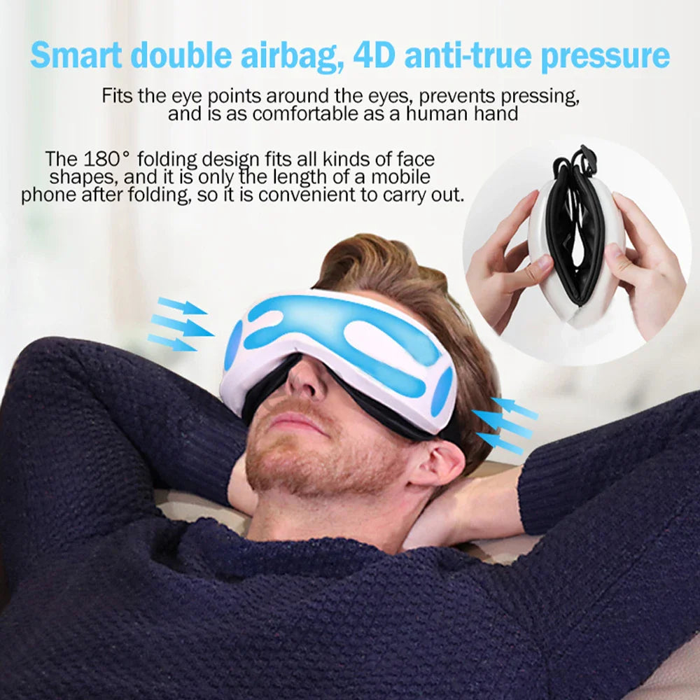 Smart Eye Massage Instrument Vibration Eye Care Massager Airbag Compress Bluetooth Music Eye Relax Fatigue Massage Sleep Mask - NaturalSleep.shop