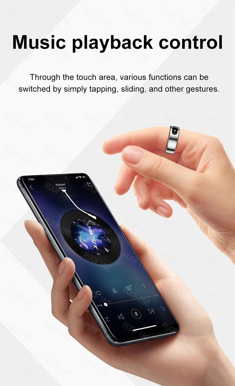 Qring Smart Ring R08 Women's Men Remote Control Electronic Swimming Blood Pressure Monitor Temperature Sleep Tracker Android IOS - NaturalSleep.shop