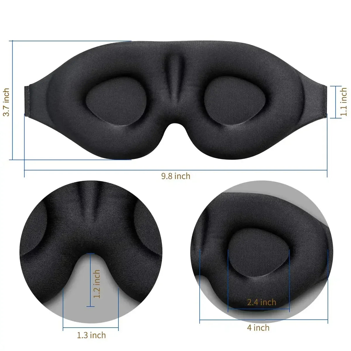 Eye Mask for Sleeping 3D Contoured Cup Blindfold Concave Molded Night Sleep Mask Block Out Light with Women Men - NaturalSleep.shop
