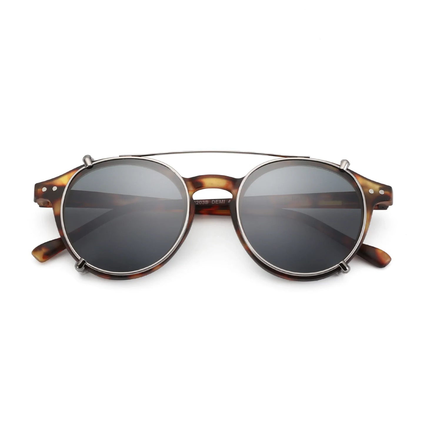 ZENOTTIC-Steampunk Style Clip On Sunglasses for Men Women Anti Blue Light Glasses+Polarized Clip Fashion/Retro Computer Eyewear - NaturalSleep.shop