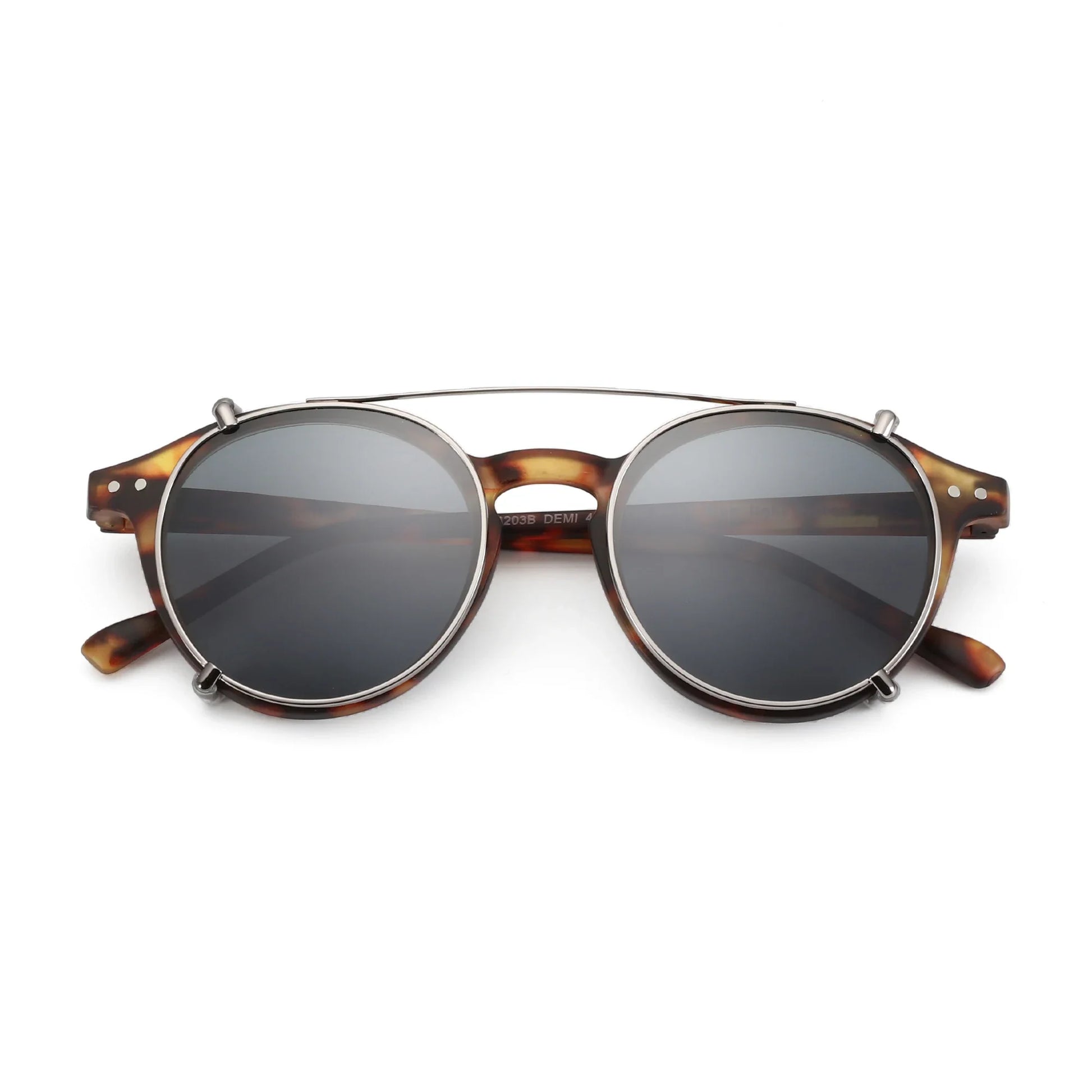 ZENOTTIC-Steampunk Style Clip On Sunglasses for Men Women Anti Blue Light Glasses+Polarized Clip Fashion/Retro Computer Eyewear - NaturalSleep.shop