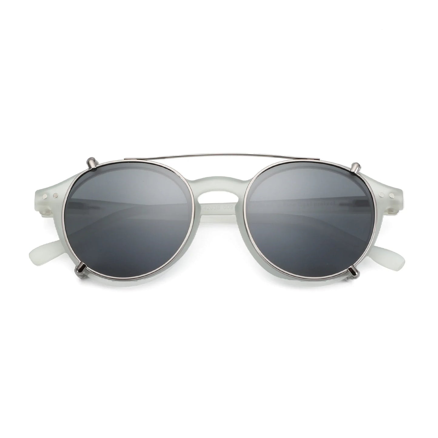 ZENOTTIC-Steampunk Style Clip On Sunglasses for Men Women Anti Blue Light Glasses+Polarized Clip Fashion/Retro Computer Eyewear - NaturalSleep.shop