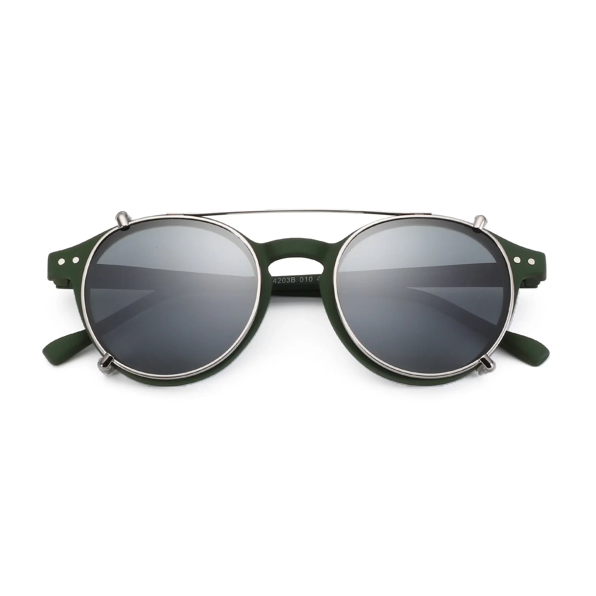 ZENOTTIC-Steampunk Style Clip On Sunglasses for Men Women Anti Blue Light Glasses+Polarized Clip Fashion/Retro Computer Eyewear - NaturalSleep.shop