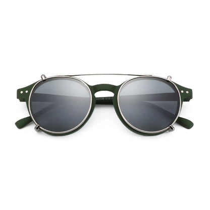 ZENOTTIC-Steampunk Style Clip On Sunglasses for Men Women Anti Blue Light Glasses+Polarized Clip Fashion/Retro Computer Eyewear - NaturalSleep.shop