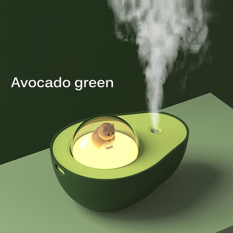 Avocado Mini Spray Humidifier with USB Charging & Night Light - Portable Mist Sprayer for Home & Car - Natural Sleep