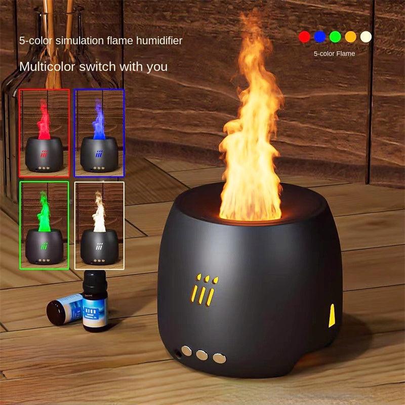 Flame Aroma Diffuser Air Humidifier Ultrasonic Cool Mist Maker Fogger Led Essential Oil Flame Lamp Difusor - Natural Sleep