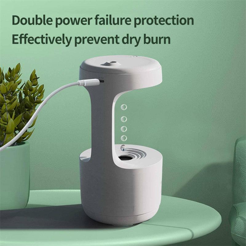 Anti-Gravity Humidifier with Clock & Water Drop Backflow Aroma Diffuser – Large Capacity, Silent Heavy Fog for Bedroom & Office - Natural Sleep