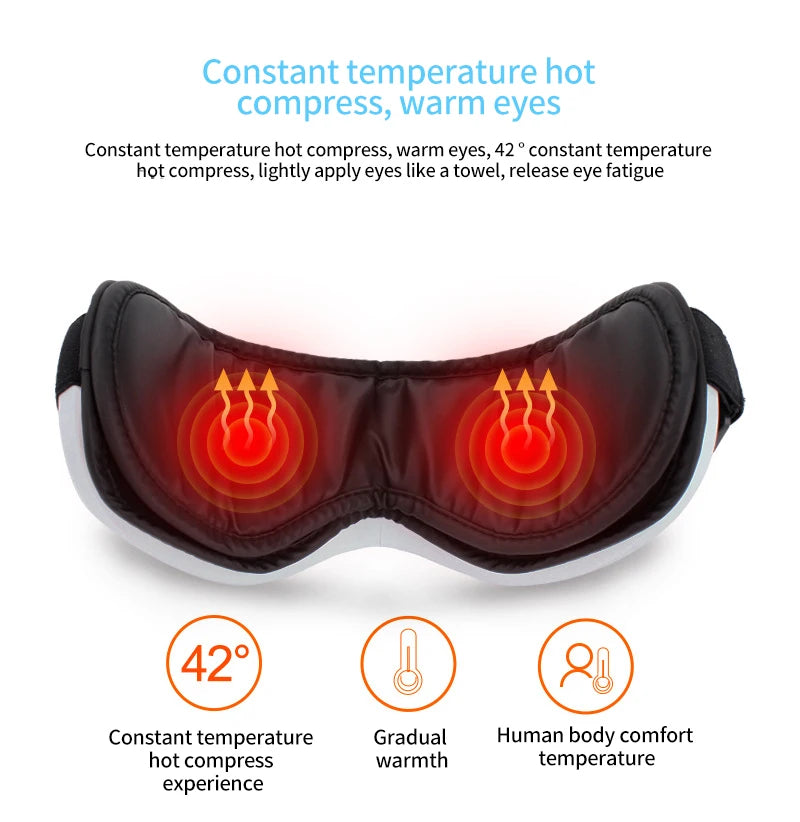 Smart Eye Massager With Heating Airbag Vibration Bluetooth Music Massage - Natural Sleep