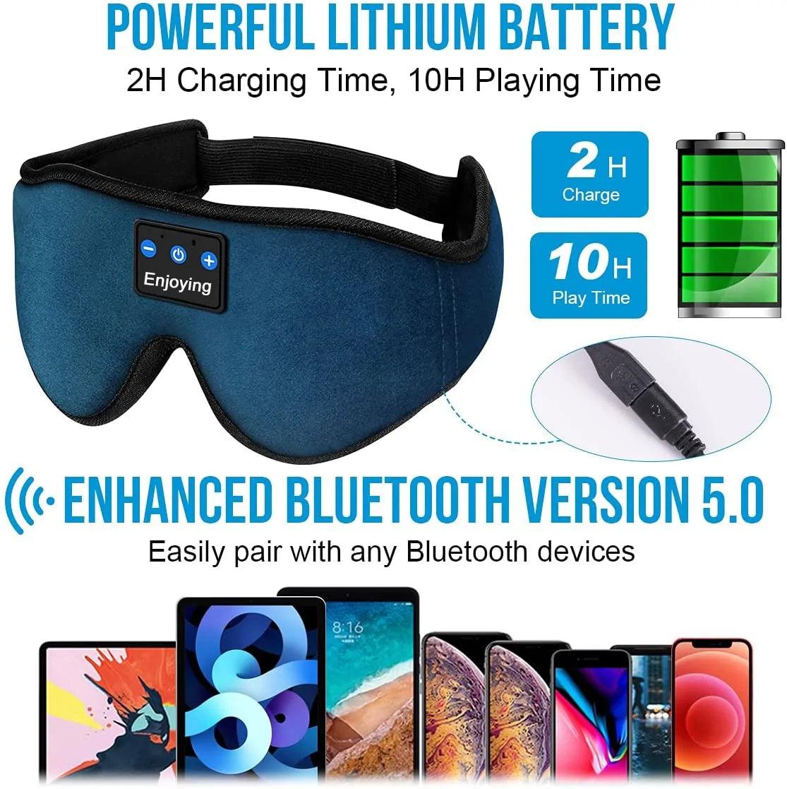 Sleep Headphones 3D Bluetooth 5.0 Headband - Natural Sleep