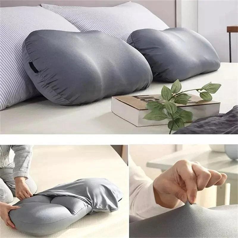 3D Neck Micro Airball Pillow: Deep Sleep Head Rest Cushion with Washable Pillowcase - Natural Sleep