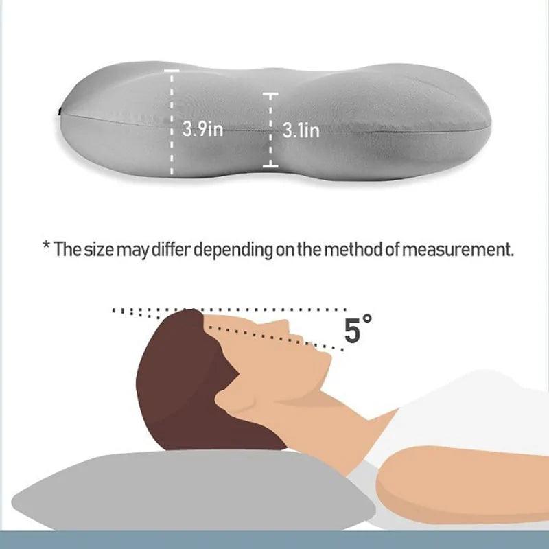 3D Neck Micro Airball Pillow: Deep Sleep Head Rest Cushion with Washable Pillowcase - Natural Sleep