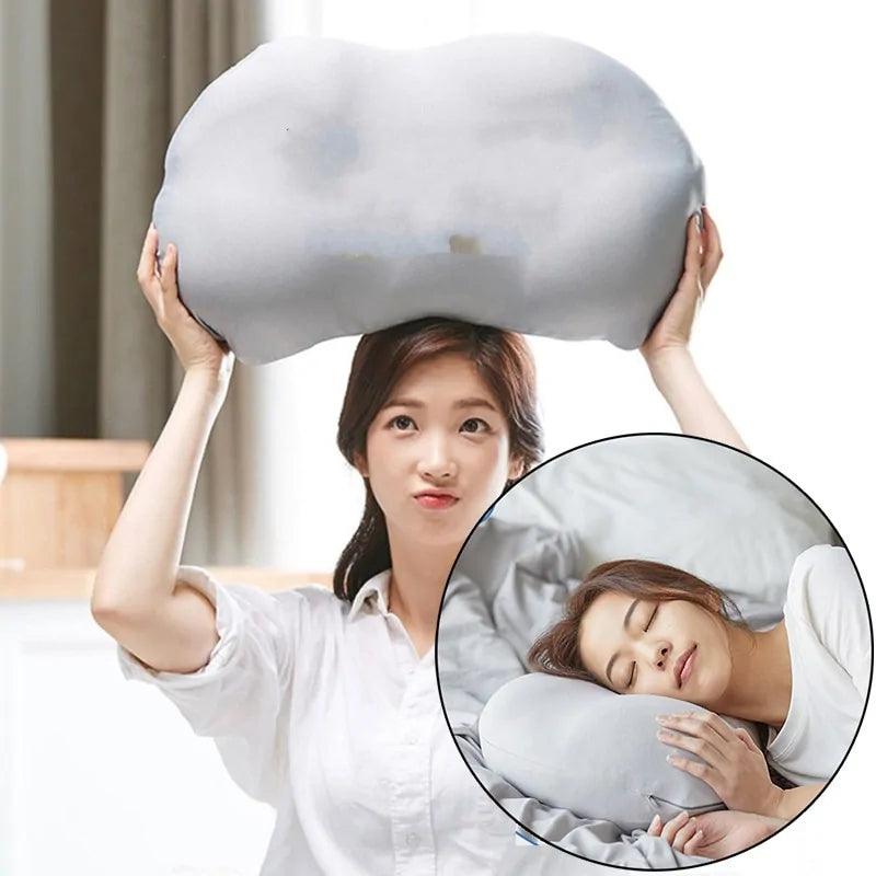 3D Neck Micro Airball Pillow: Deep Sleep Head Rest Cushion with Washable Pillowcase - Natural Sleep