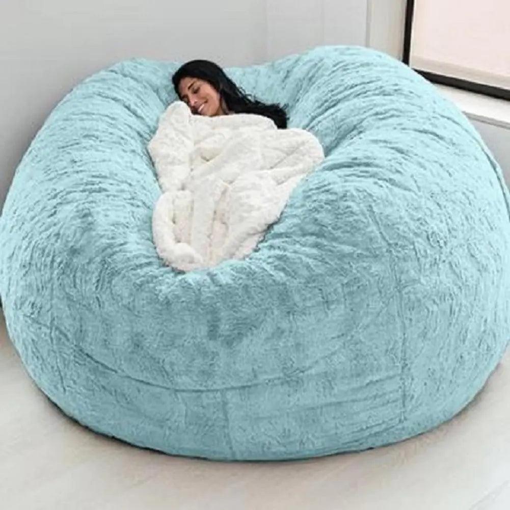 Giant Fluffy Fur Bean Bag - Natural Sleep - Natural Sleep